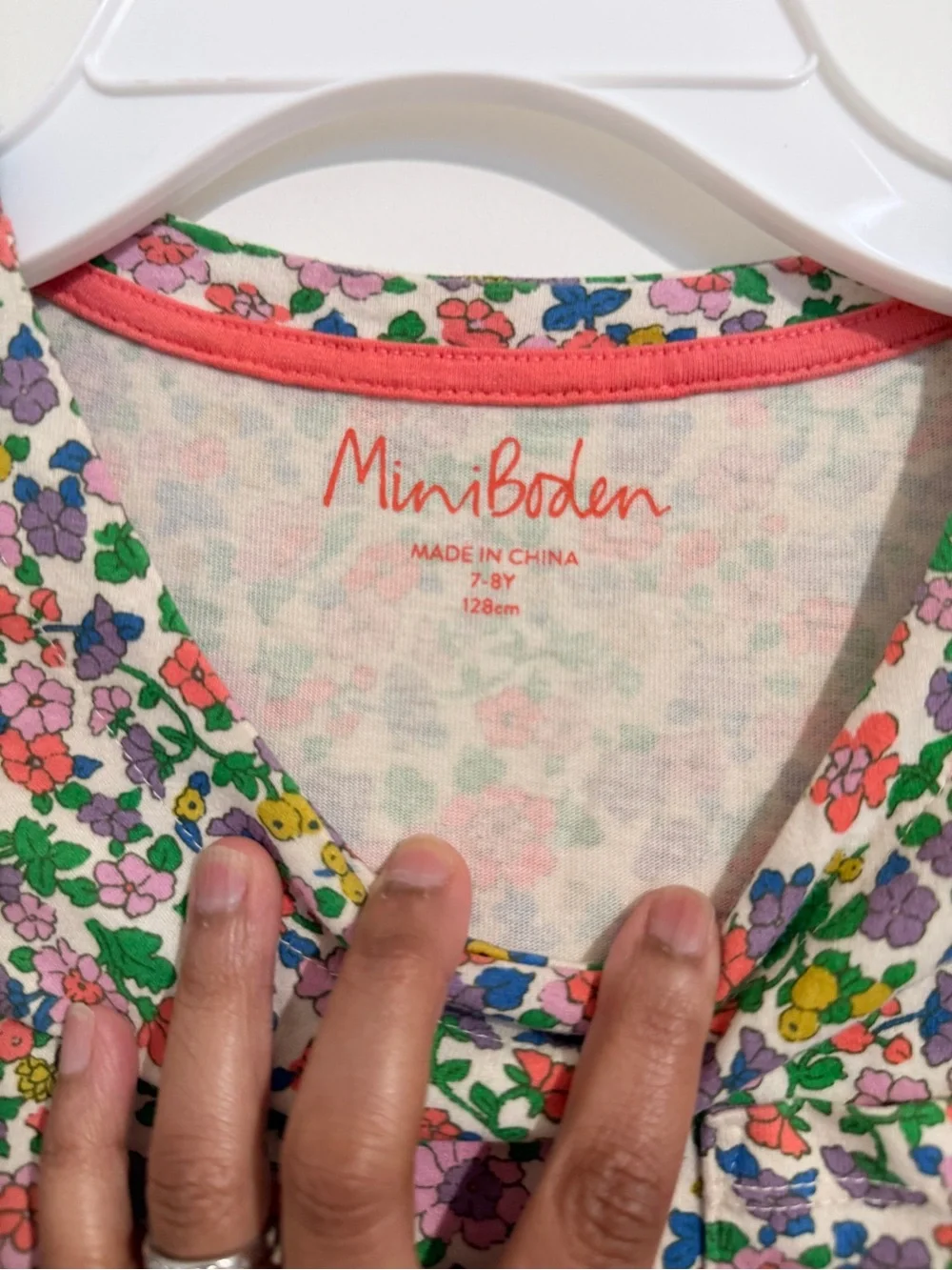 Mini Boden Floral Long Sleeve Dress - Pink, Green & Purple